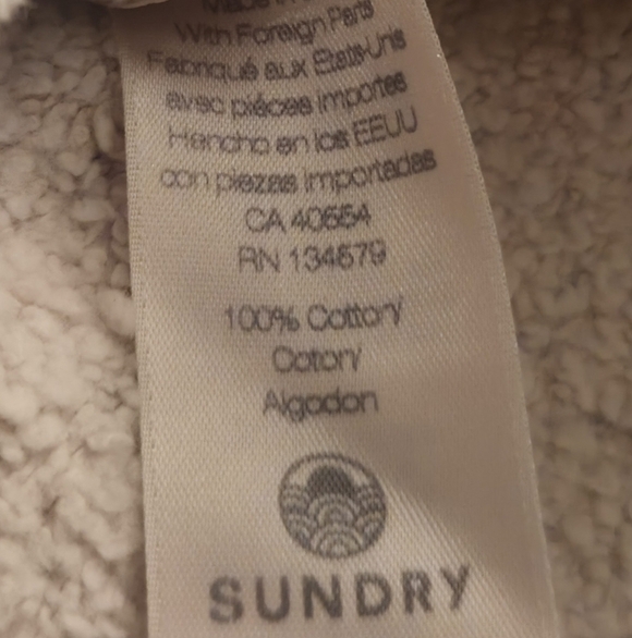 Sundry By "Anthropologie" Terrycloth Sweater with Blue Floral Pattern - Picture 9 of 9